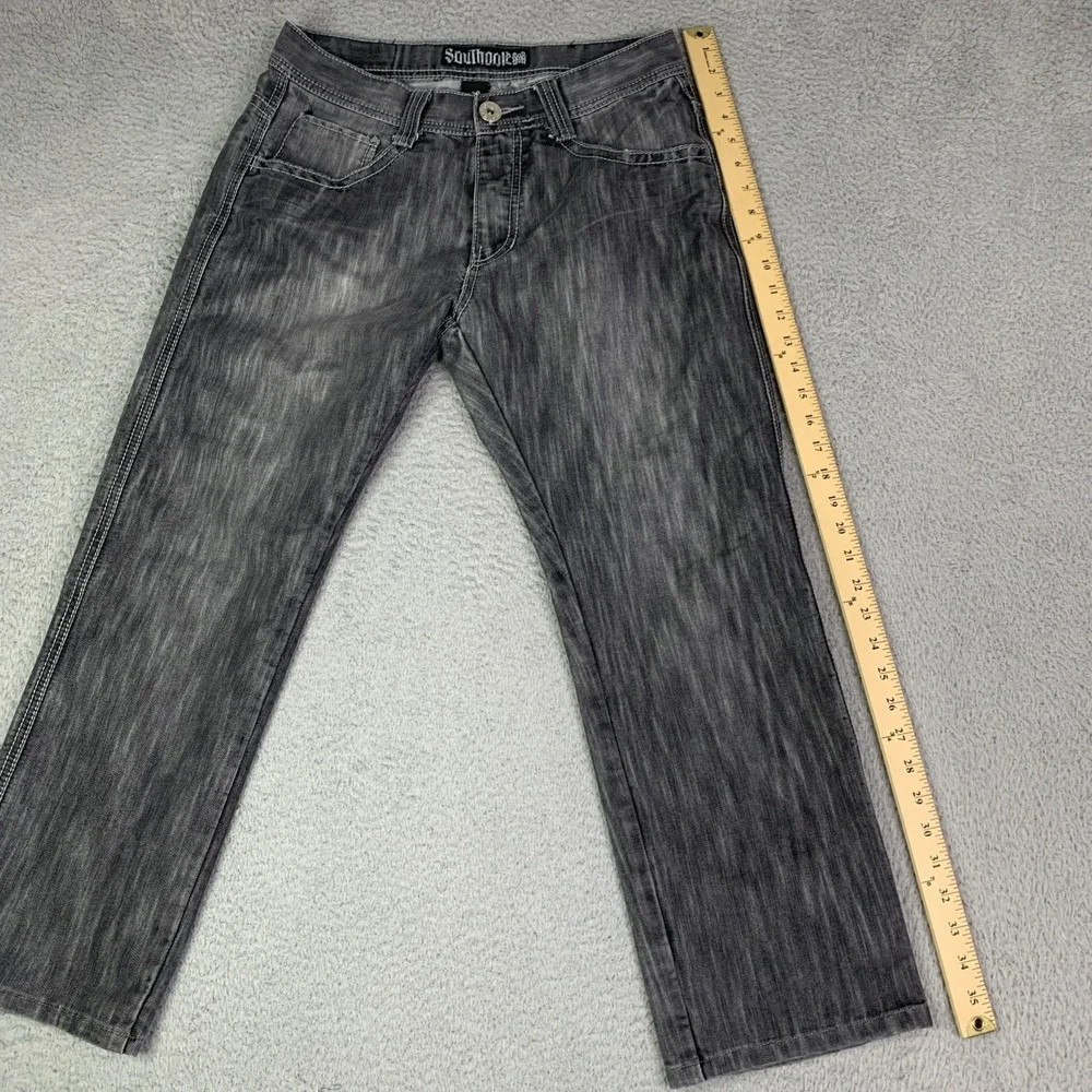 Southpole Authentic Collection Men's Jeans Baggy Streeked Blk RN82628 Size 32x26